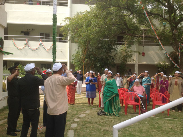 Republic Day Celebrations at SMILES. Brig. Sukhthankar ,Col. B. R. Chetty and Sri. Gowra Venkata Ratnam - settlor of SMILES trust participated in hoisting of National Flag.