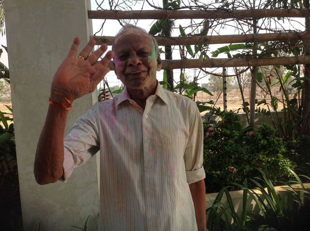 Residents and staff enjoying Holi 2016.