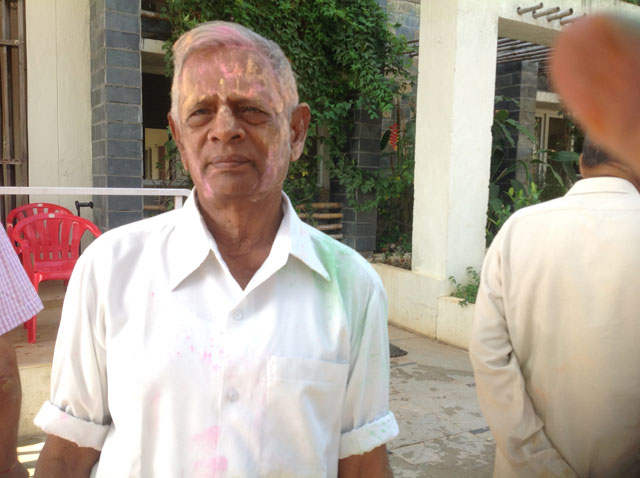 Residents and staff enjoying Holi 2016.