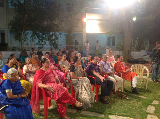  L.V.Gangadhara Sastry, Founder Chairman. Bhagavidgita Foundation deliberating essence of Bhagawadgita to residents of SMILES and guests.