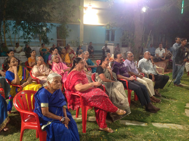  L.V.Gangadhara Sastry, Founder Chairman. Bhagavidgita Foundation deliberating essence of Bhagawadgita to residents of SMILES and guests.