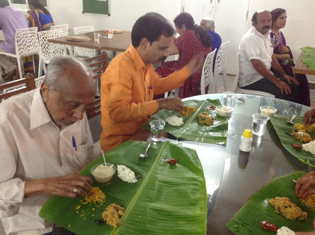  L.V.Gangadhara Sastry, Founder Chairman. Bhagavidgita Foundation deliberating essence of Bhagawadgita to residents of SMILES and guests.