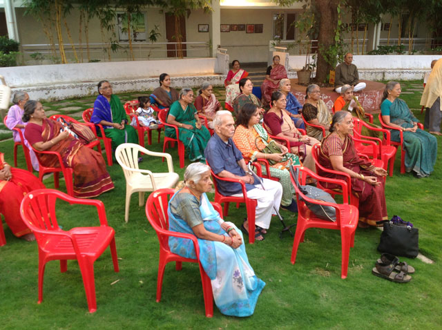 Guru Puja, Meditation and Satsang at SMILES by Mr. B. Santosh Rao, DSN teacher of Art of Living and Mr. Santosh Ramakrishnan. 