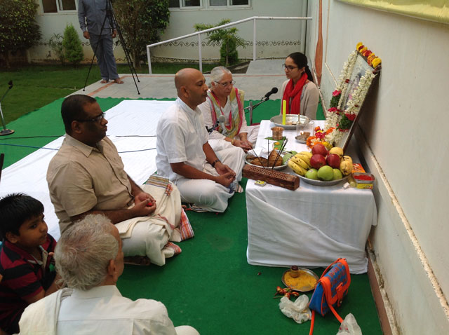 Guru Puja, Meditation and Satsang at SMILES by Mr. B. Santosh Rao, DSN teacher of Art of Living and Mr. Santosh Ramakrishnan. 