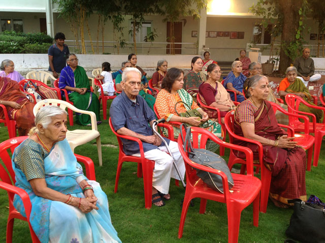 Guru Puja, Meditation and Satsang at SMILES by Mr. B. Santosh Rao, DSN teacher of Art of Living and Mr. Santosh Ramakrishnan. 