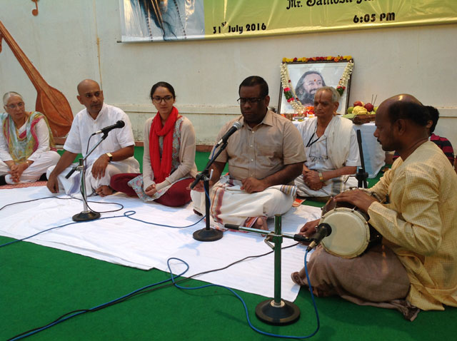 Guru Puja, Meditation and Satsang at SMILES by Mr. B. Santosh Rao, DSN teacher of Art of Living and Mr. Santosh Ramakrishnan. 