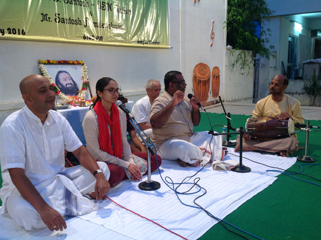 Guru Puja, Meditation and Satsang at SMILES by Mr. B. Santosh Rao, DSN teacher of Art of Living and Mr. Santosh Ramakrishnan. 