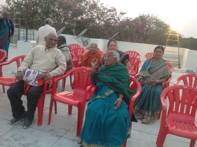 Residents and staff enjoying Kite Flying 2017 