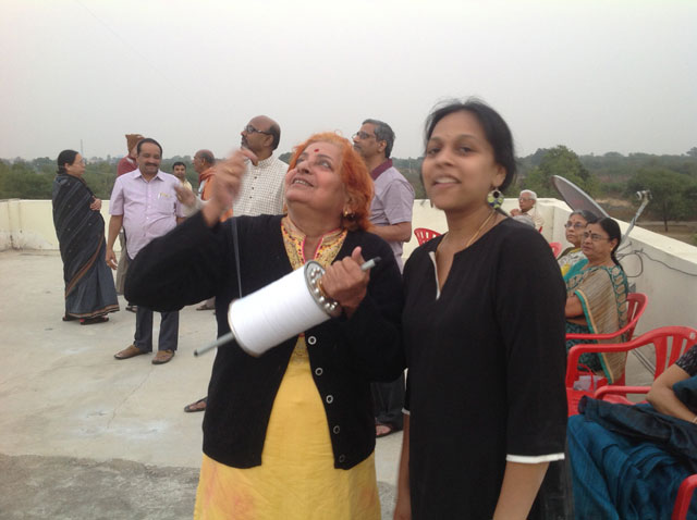 Residents and staff enjoying Kite Flying 2017 