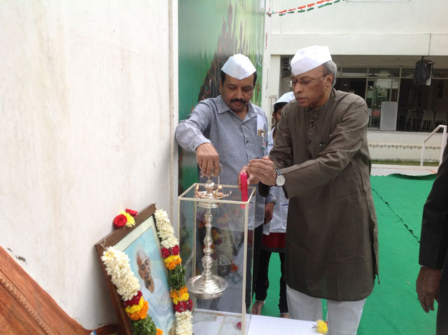 68th Republic Day Function at SMILES. Flag hoisting by Brig. Dr. Raj Kumar and Col. B. R. Chetty 