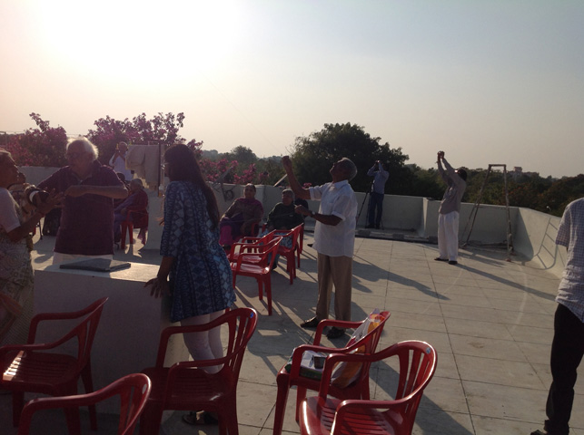 Residents Enjoying  Kite Flying at SMILES