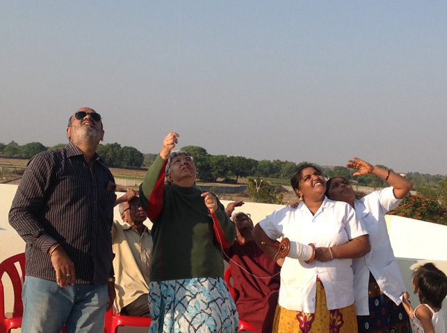 Residents Enjoying  Kite Flying at SMILES