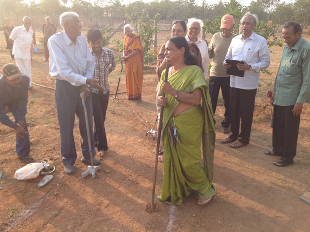 RESIDENTS PERFORMING BHOOMI POOJA AT PEACE HAVEN at Smile