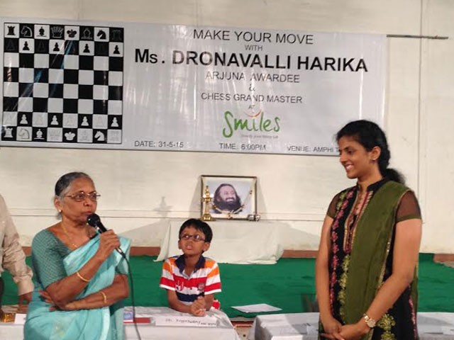 CHESS SIMUL with Ms. Harika Dronavalli,
Arjun Awardee and Grandmaster organized at SMILES 