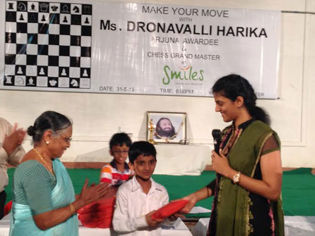 CHESS SIMUL with Ms. Harika Dronavalli,
Arjun Awardee and Grandmaster organized at SMILES 