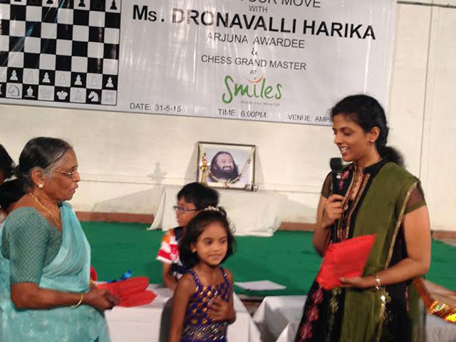 CHESS SIMUL with Ms. Harika Dronavalli,
Arjun Awardee and Grandmaster organized at SMILES 