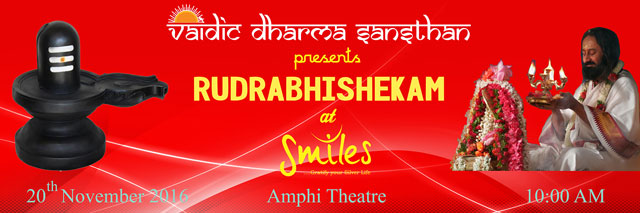 Rudrabhishekam by Rishi Devavrath of Vaidic Dharma Sansthan of The Art of Living. 