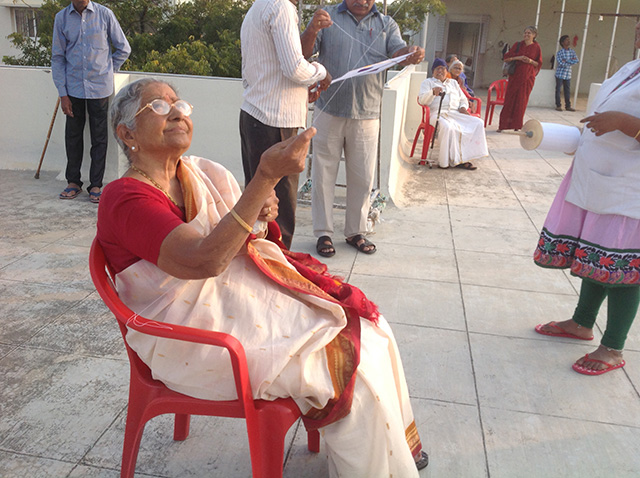 Residents of SMILES enjoying Kite Flying on the eve of Makara Sankranti