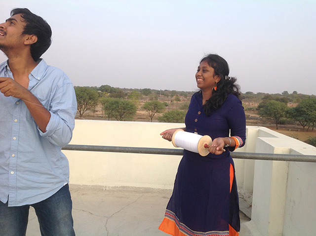 Residents of SMILES enjoying Kite Flying on the eve of Makara Sankranti