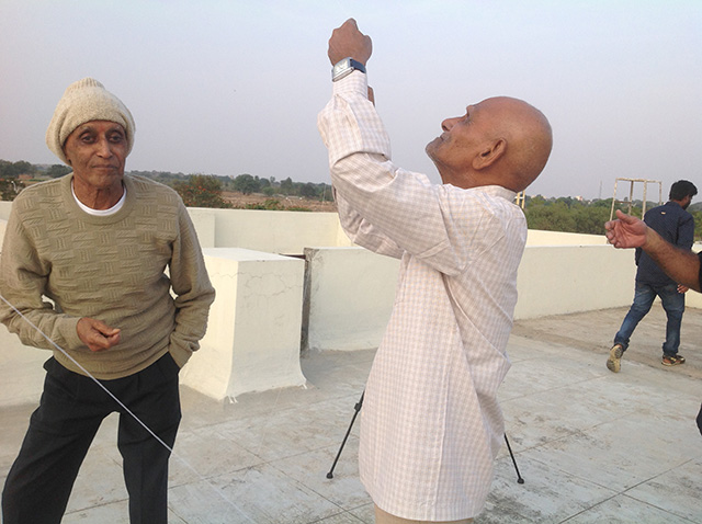 Residents of SMILES enjoying Kite Flying on the eve of Makara Sankranti