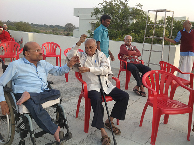 Residents of SMILES enjoying Kite Flying on the eve of Makara Sankranti