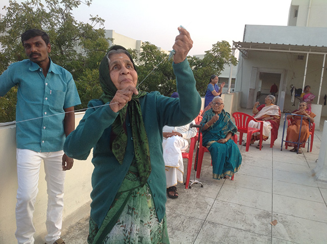 Residents of SMILES enjoying Kite Flying on the eve of Makara Sankranti