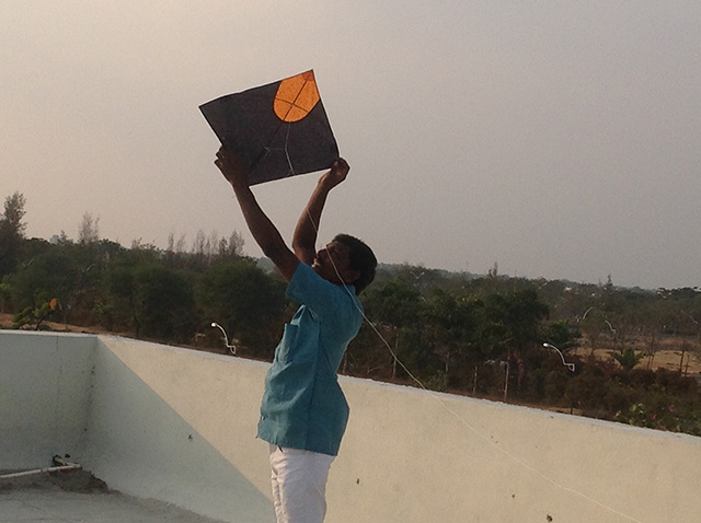 Residents of SMILES enjoying Kite Flying on the eve of Makara Sankranti