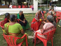 Residents and staff playing games at SMILES . 