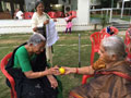 Residents and staff playing games at SMILES . 