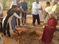 RESIDENTS PERFORMING BHOOMI POOJA AT PEACE HAVEN at Smile