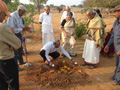 RESIDENTS PERFORMING BHOOMI POOJA AT PEACE HAVEN at Smile