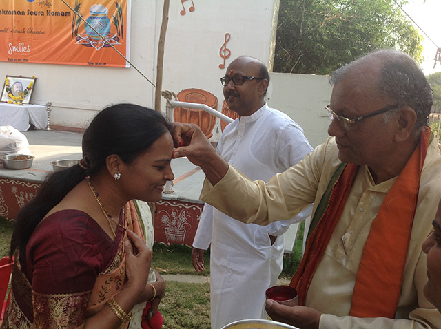 Makara Sankraman Soura Homam by Pandit Suresh Chandra on the eve of Makara Sankranti at SMILES