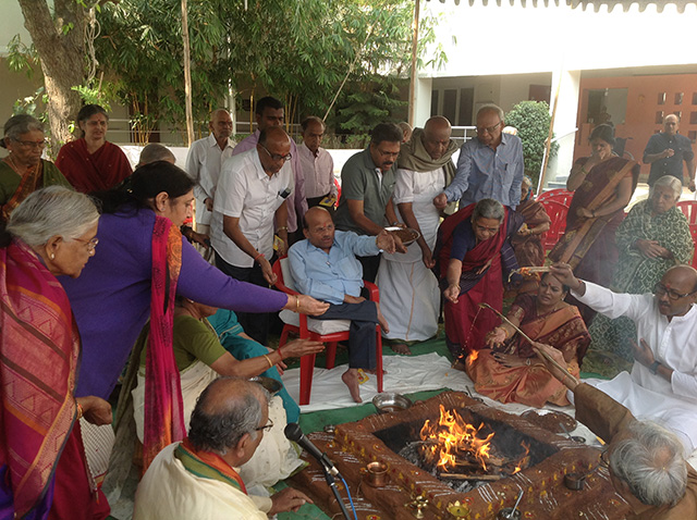 Makara Sankraman Soura Homam by Pandit Suresh Chandra on the eve of Makara Sankranti at SMILES