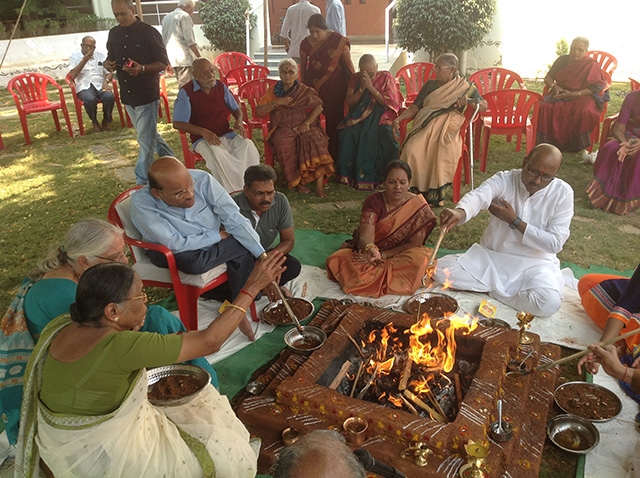 Makara Sankraman Soura Homam by Pandit Suresh Chandra on the eve of Makara Sankranti at SMILES