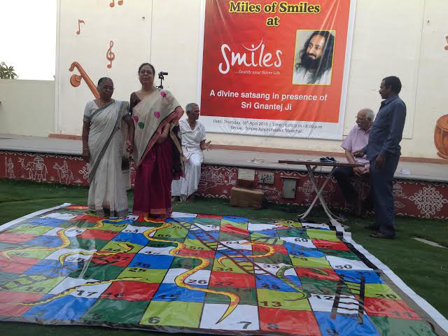 SNAKES AND LADDERS GAME PLAYED BY RESIDENTS AND EMPLOYEES at SMILES 